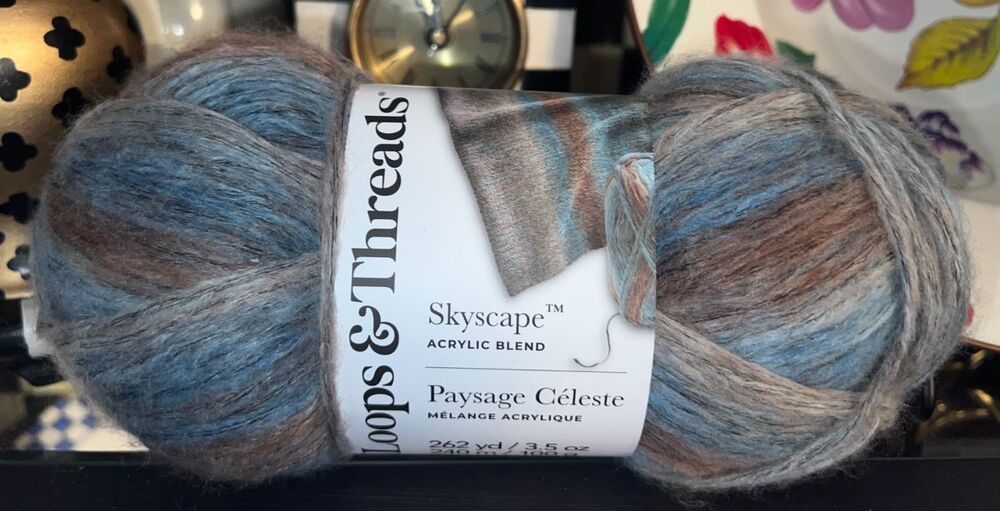 Yarn by Loops & Threads® Skyscape Paysage Celeste Blue & Cream Multi ONE Skein